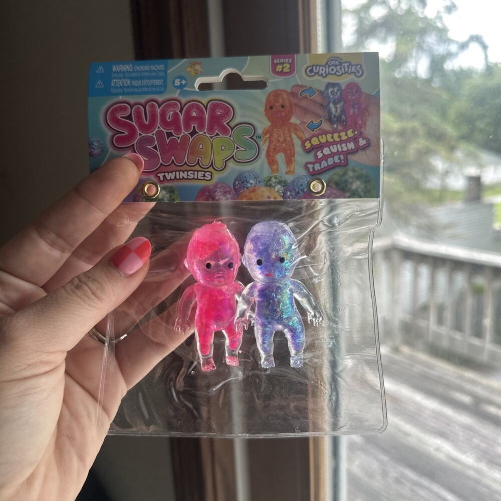 New ORB Curiosities Sugar Swaps Twinsies Babies Squishy Squeeze Purple & Pink